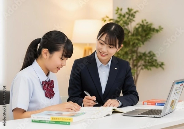 Obraz 個別指導学習をする高校生