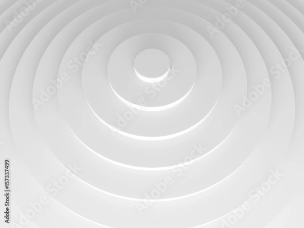 Obraz Clean white rings. Abstract background. This pattern works for text backgrounds, web design, print or mobile application. 3D illustration.
