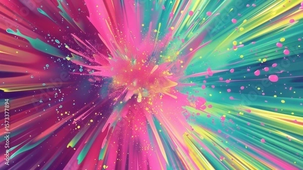 Fototapeta Vibrant Abstract Explosion Background with Colorful Paint Splatter