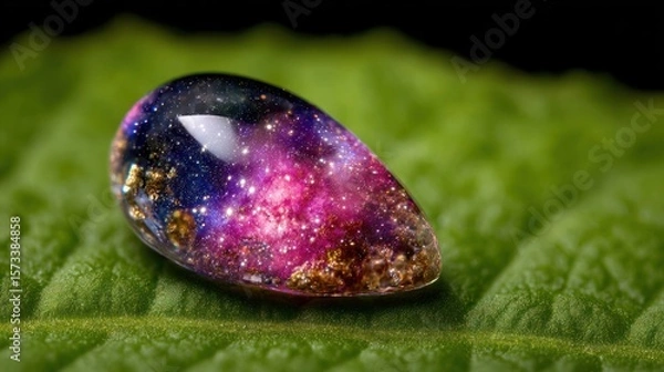 Fototapeta Cosmic gem on leaf
