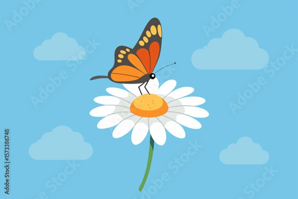 Obraz butterflies and flowers