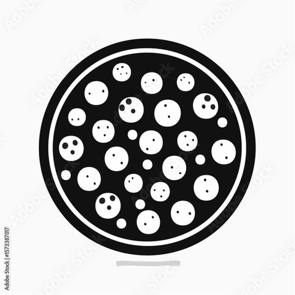 Fototapeta pizza black silhouette vector, Simple silhouette Design vector icon with white background. Food vector