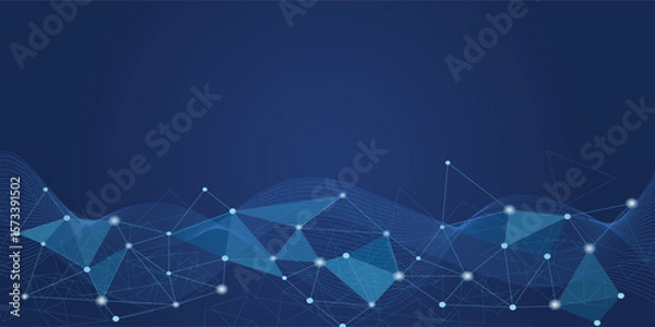 Obraz abstract polygonal space background with connecting dots and lines. 3 d rendering