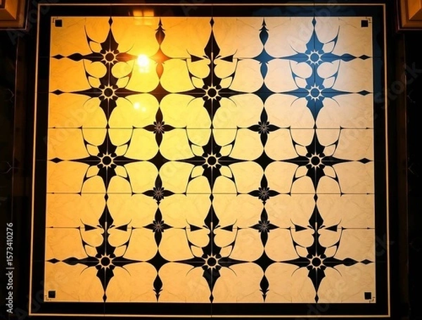 Fototapeta Elegant Geometric Tile Design: Captivating Floor Pattern