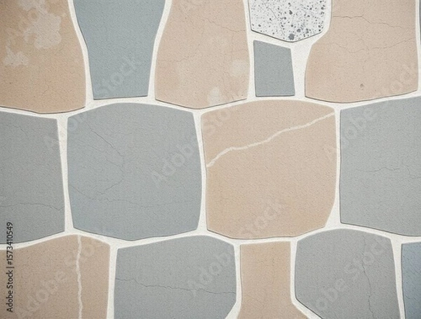 Fototapeta Cobblestone Texture: Seamless Gray and Beige Stone Pattern Background