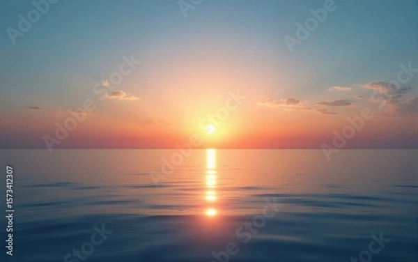 Obraz Sky background and water reflection on sunset. High quality