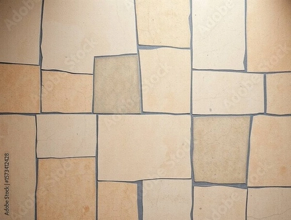 Fototapeta Irregular Beige Stone Tile Texture: Seamless Background for Design Projects