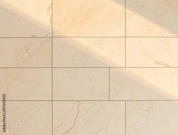 Fototapeta Cream Marble Texture: Elegant Background with Sunlight