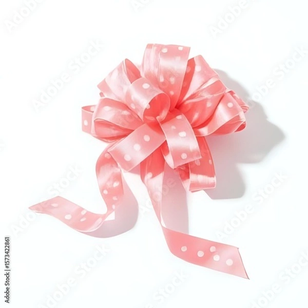 Obraz pink bow isolated on white background