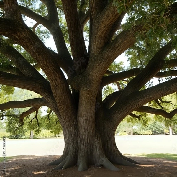 Obraz Majestic old oak tree with textured bark