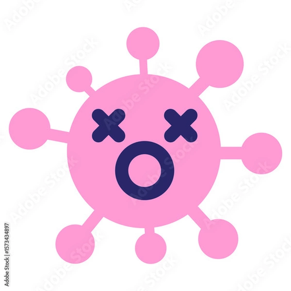 Fototapeta gasping dead virus in bright neon color