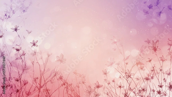 Obraz Soft Dreamy Abstract Background with Late Summer Wildflower Tones