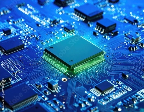 Obraz Circuit board with central processor