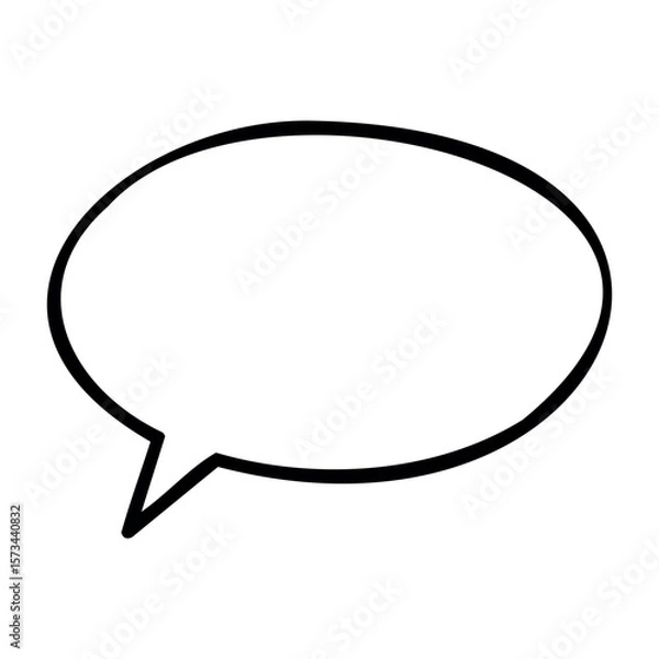 Obraz Empty speech bubble for text and dialogue. Vector hand-drawn doodle illustration