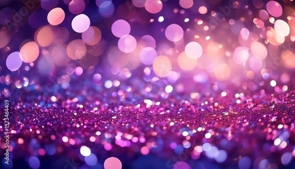 Obraz vibrant pink and purple bokeh lights with sequins background