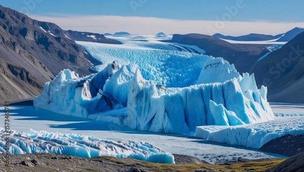 Obraz Gletscherlandschaft bei sonnigem Wetter