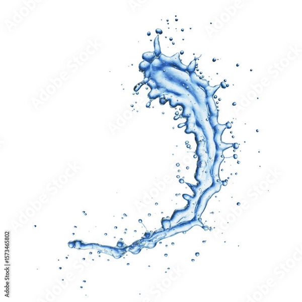 Fototapeta blue water splash isolated on white background