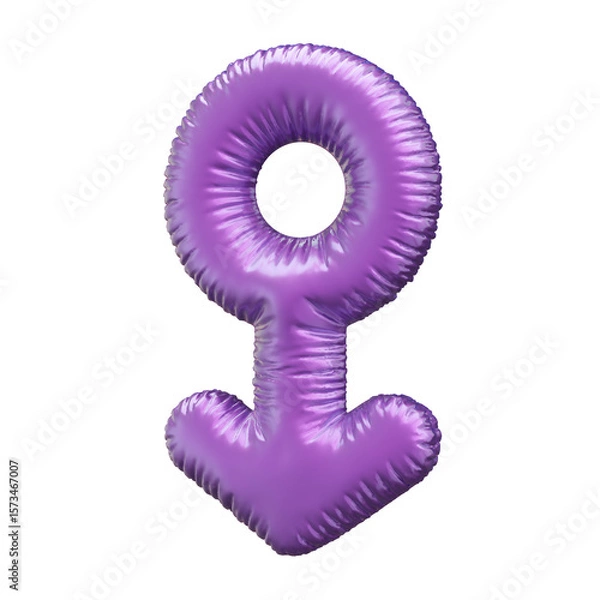 Fototapeta Metallic Balloon Arrow in Gradient Color Design Isolated on White Background