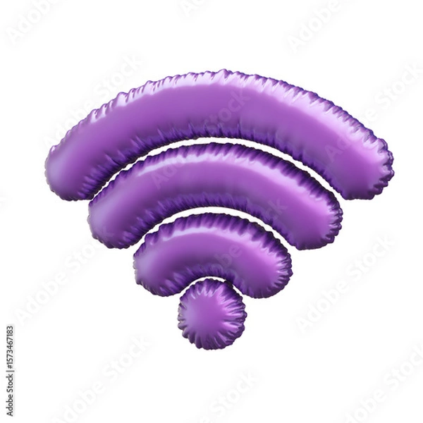 Fototapeta Creative Metallic Wi-Fi Symbol on White Background