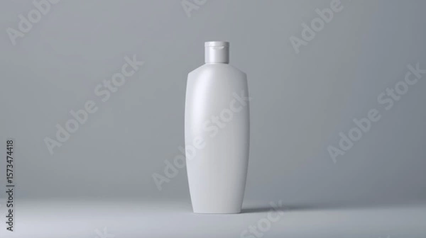 Obraz A sleek, minimalist design features a clean, empty bottle, the epitome of modern elegance and product presentation, ready for branding.