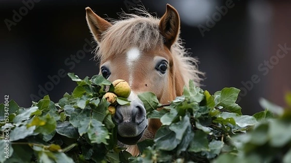 Obraz Horse eating figs in a paddock