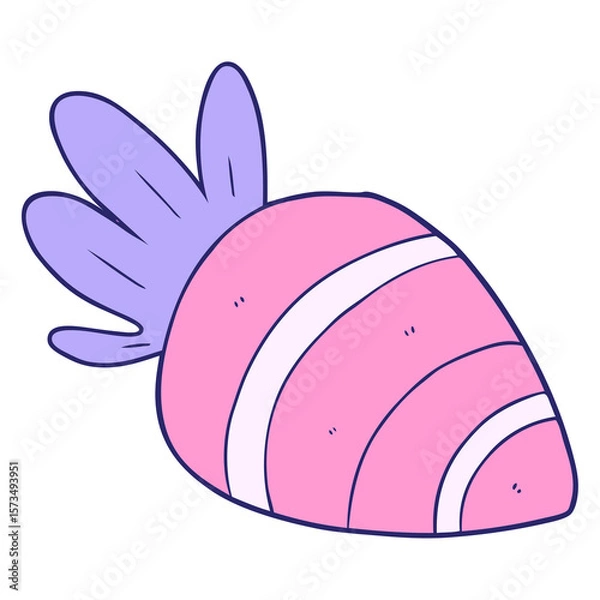 Obraz cartoon carrot in bright neon color