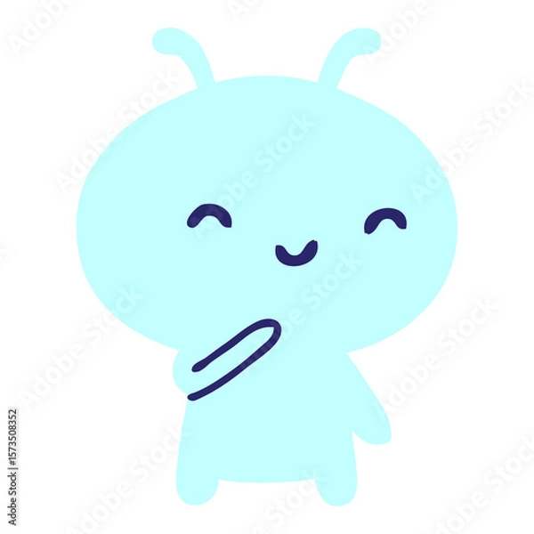 Obraz small alien in bright neon color