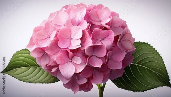 Fototapeta pink hydrangea flower botanical illustration