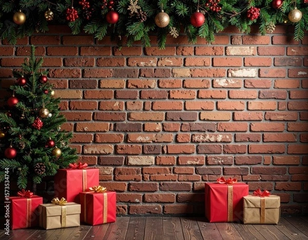 Obraz Christmas scene with presents