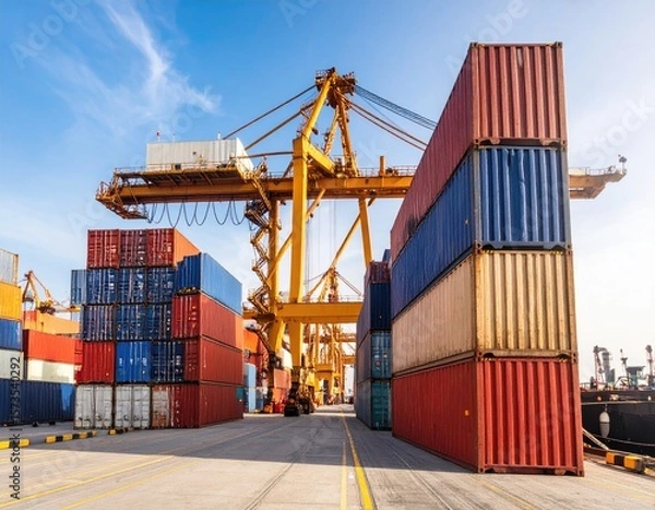 Obraz Cargo containers at a port