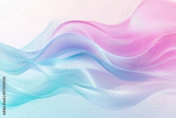 Fototapeta Abstract flowing waves made of soft pastel colors pink, lavender, blue, and mint smooth texture