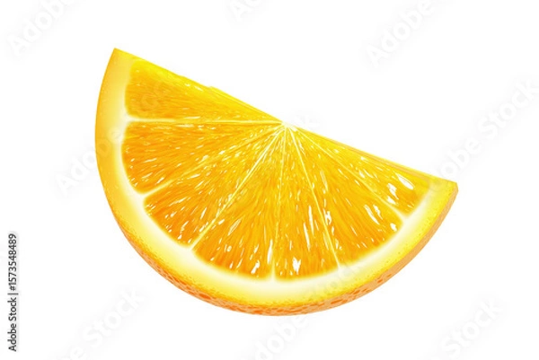 Fototapeta Fresh Orange Slice Isolated on White Transparent Background