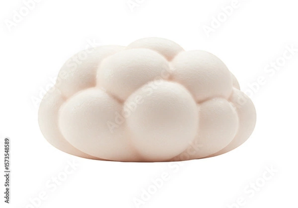 Fototapeta 3d Render Fluffy White Clouds Isolated on Transparent Background