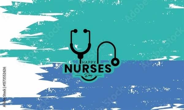 Fototapeta Happy Nurses Day abstract card, Thank You Nurses. Vector ilustration