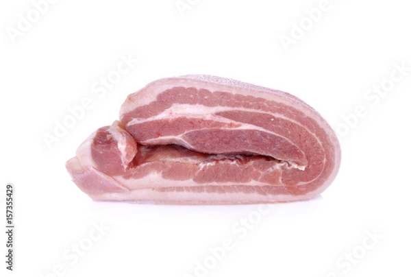 Obraz uncooked belly or side pork on white background