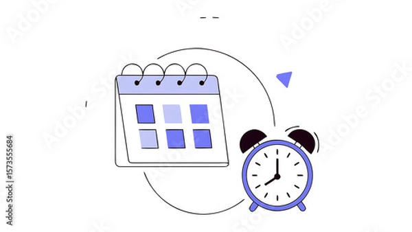 Fototapeta 3d calendar and alarm clock planning concept office work and deadline event agenda time to plan business meeting cartoon design icon isolated on blue background 3d vector illustration 38813850 1