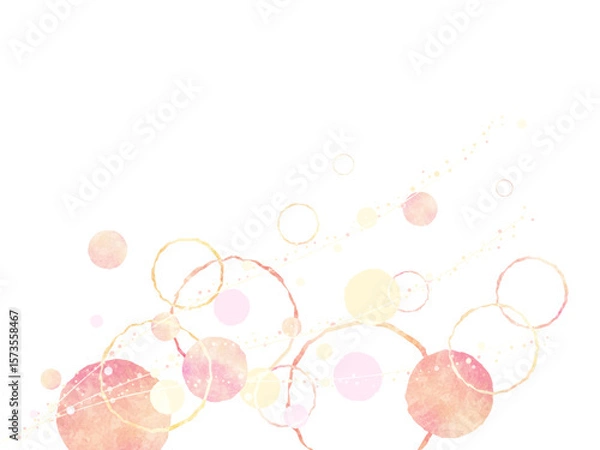 Obraz 暖色の抽象的な丸の背景イラスト