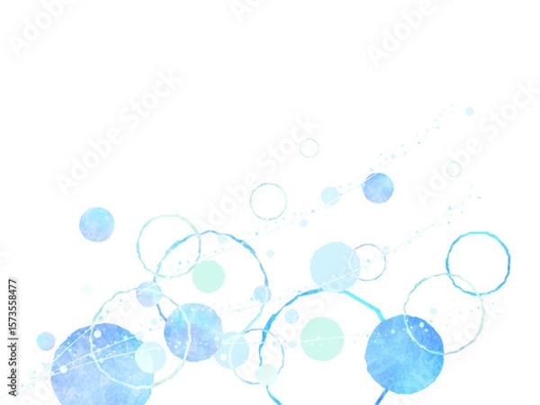 Obraz 寒色の抽象的な丸の背景イラスト