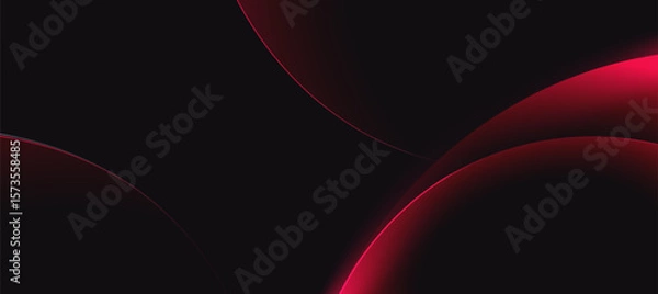 Fototapeta Abstract Red glow curve lines on dark background