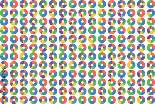 Obraz Doughnut-shaped pie chart background 16 columns x 12 rows