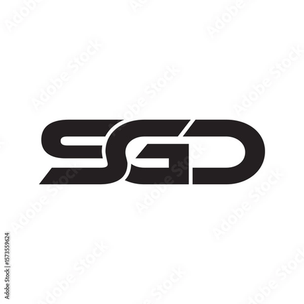 Fototapeta Modern Triple Initial Monogram Logo Design – Bold Minimal Typography Icon SGD