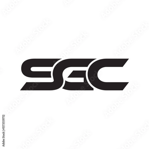 Fototapeta Modern Triple Initial Monogram Logo Design – Bold Minimal Typography Icon SGC