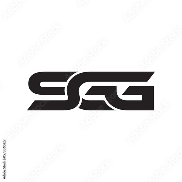 Fototapeta Modern Triple Initial Monogram Logo Design – Bold Minimal Typography Icon SGG