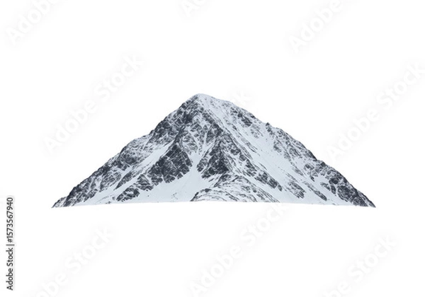 Obraz Isolated Mountain Peak with Snow Transparent Background Illustration