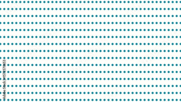 Fototapeta Seamless white background with vibrant teal polka dots. Versatile vector for kids, fabric, web, and celebration designs.
