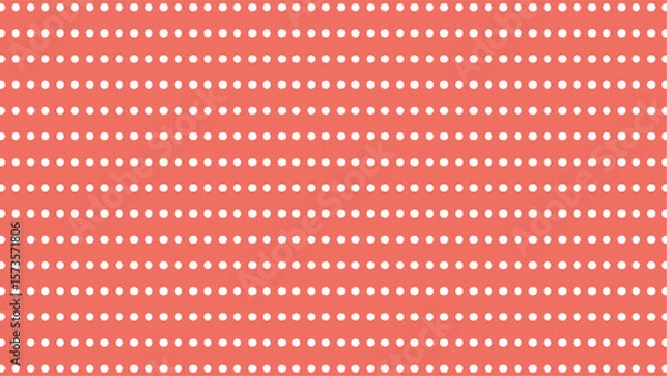 Fototapeta Playful coral background with clean white polka dots. Versatile vector for party, summer, and fashion designs.