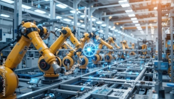 Fototapeta Smart Factory: Automation and Robotics in Modern Manufacturing