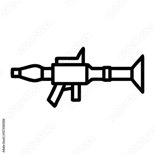 Fototapeta RPG, rocket propelled grenade, shoulder-launched, anti-tank weapon, military weapon, weapon, infantry weapon, portable weapon, explosive weapon, ordnance, war, conflict, military, army, combat.