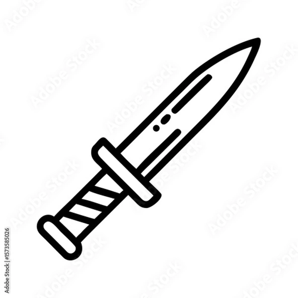 Fototapeta A stylized depiction of a medieval dagger, with a sleek design and sharp detail, exuding an aura of historical significance and artistry.