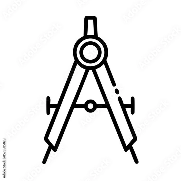 Fototapeta A precise and elegant drawing compass, a symbol of architectural design and creative exploration.